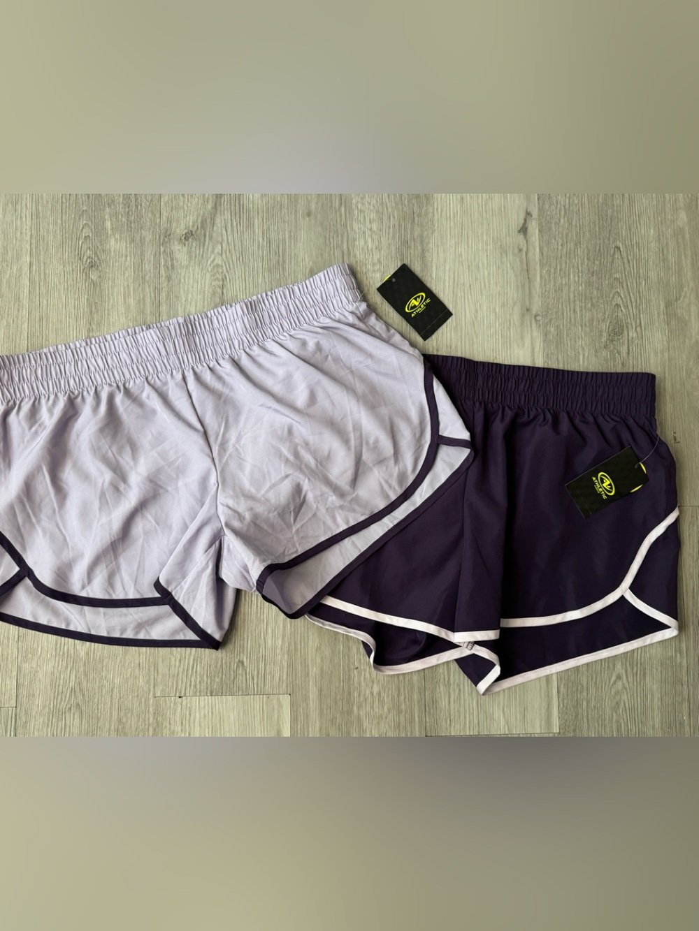 Athletic Works Light Purple And Dark Purple Lined Running Shorts 2 Pairs L NWT